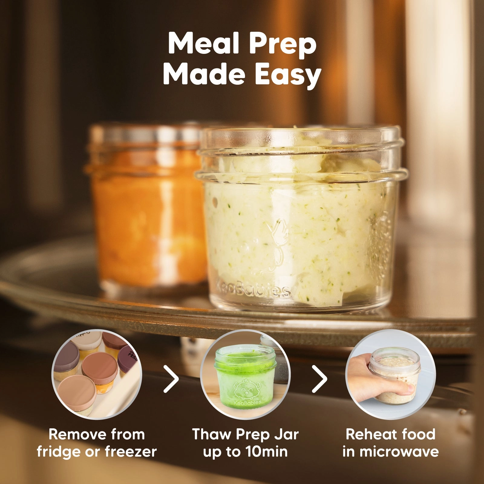 Prep Jars Baby Food Storage Glass Container (Terracotta)