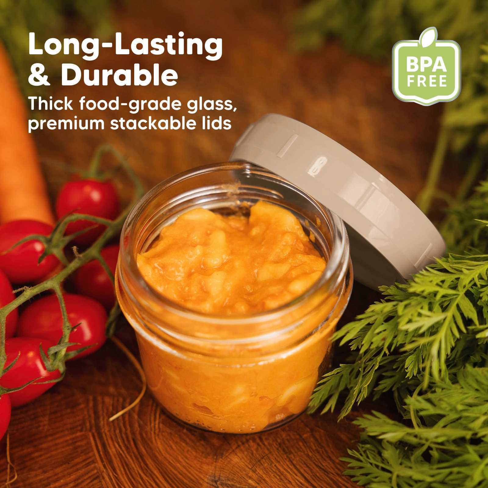 Prep Jars Baby Food Storage Glass Container (Terracotta)