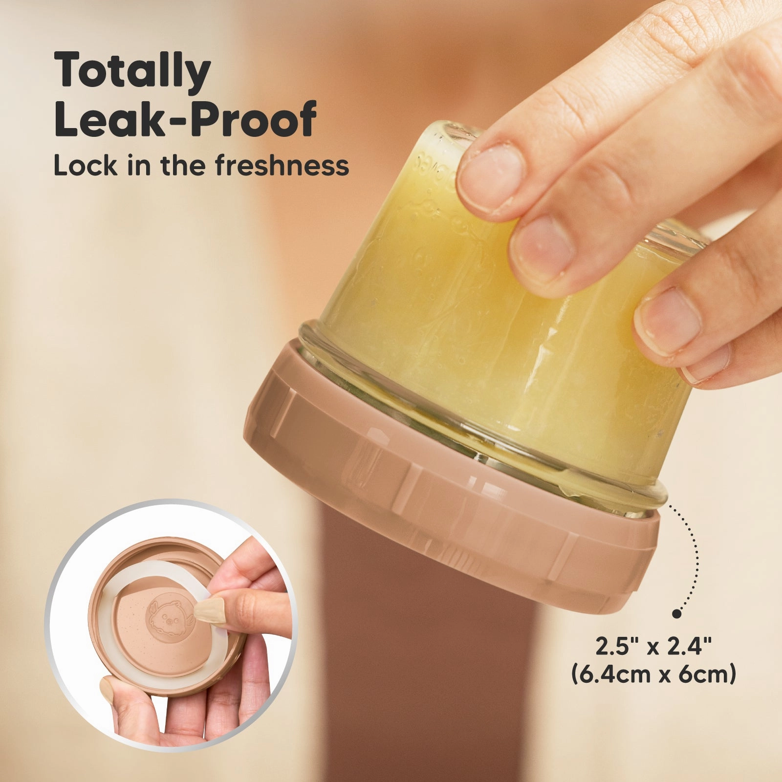 Prep Jars Baby Food Storage Glass Container (Terracotta)