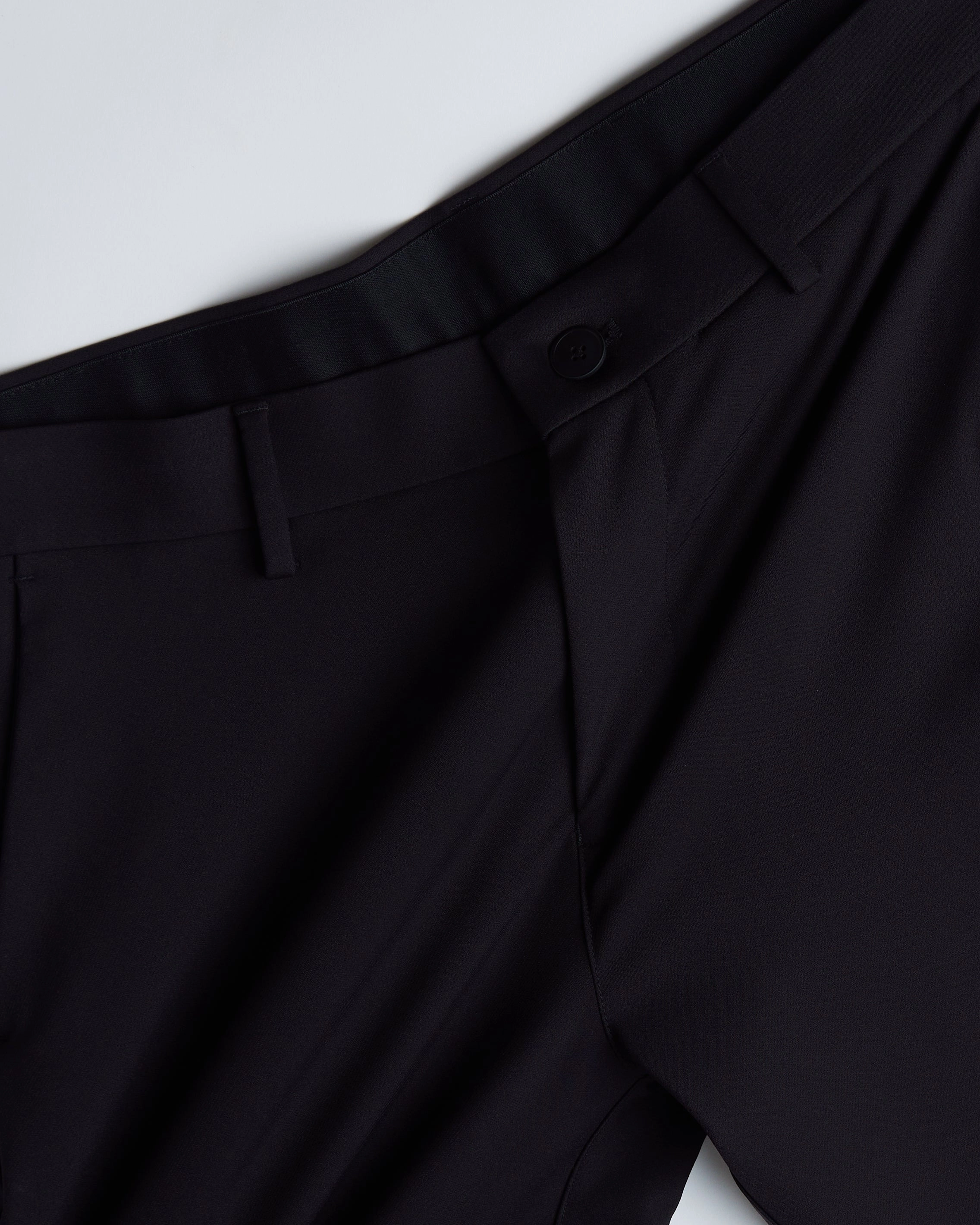 Tailored 4-Way Stretch Nylon Smart Pants - Black
