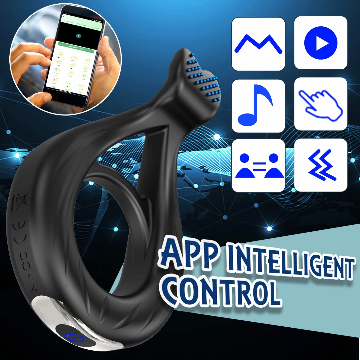 Vibrating Cock Ring with App & Remote Control