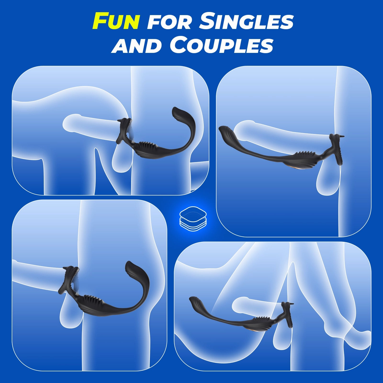Vibrating Penis Ring Vibrator,7 Vibration Male Sex Toys for Men Anal Vibrator with Bullet,