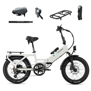 XP4 750 Step-Thru Stratus White   FREE LevelUp Rack, Comfort Seat, Suspension Seat Post, Elite Headlight, Bike Lock ($356 Value)