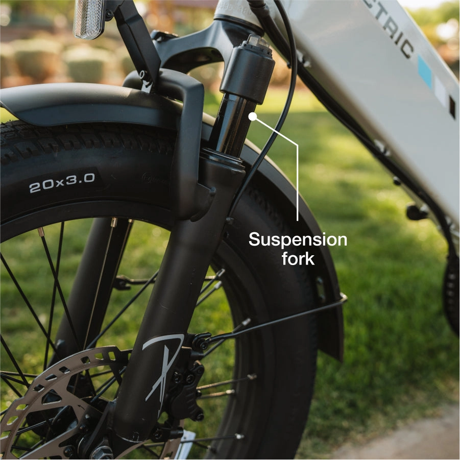 XP4 750 Step-Thru Stratus White   FREE LevelUp Rack, Comfort Seat, Suspension Seat Post, Elite Headlight, Bike Lock ($356 Value)