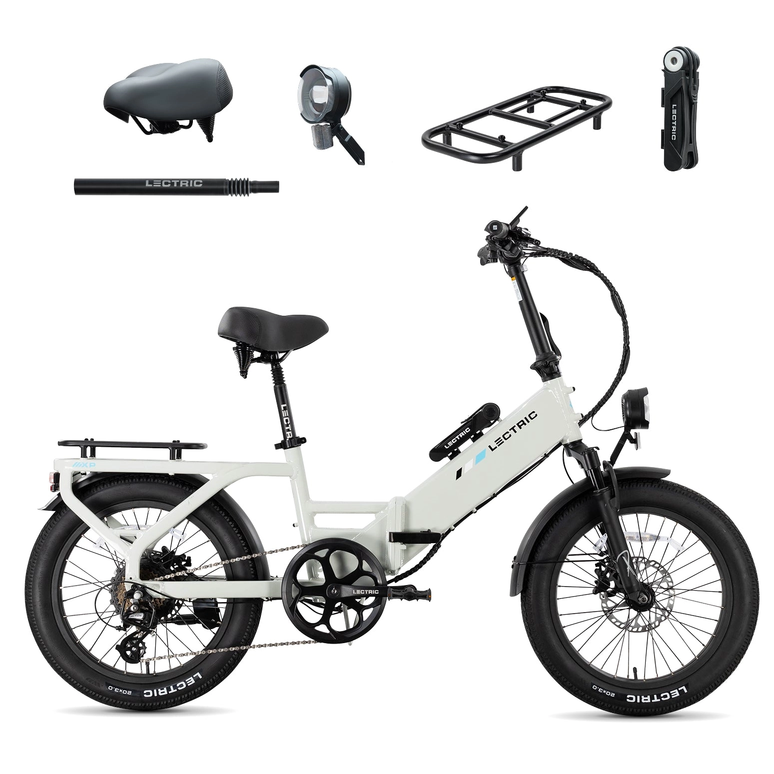XP4 750 Step-Thru Stratus White   FREE LevelUp Rack, Comfort Seat, Suspension Seat Post, Elite Headlight, Bike Lock ($356 Value)