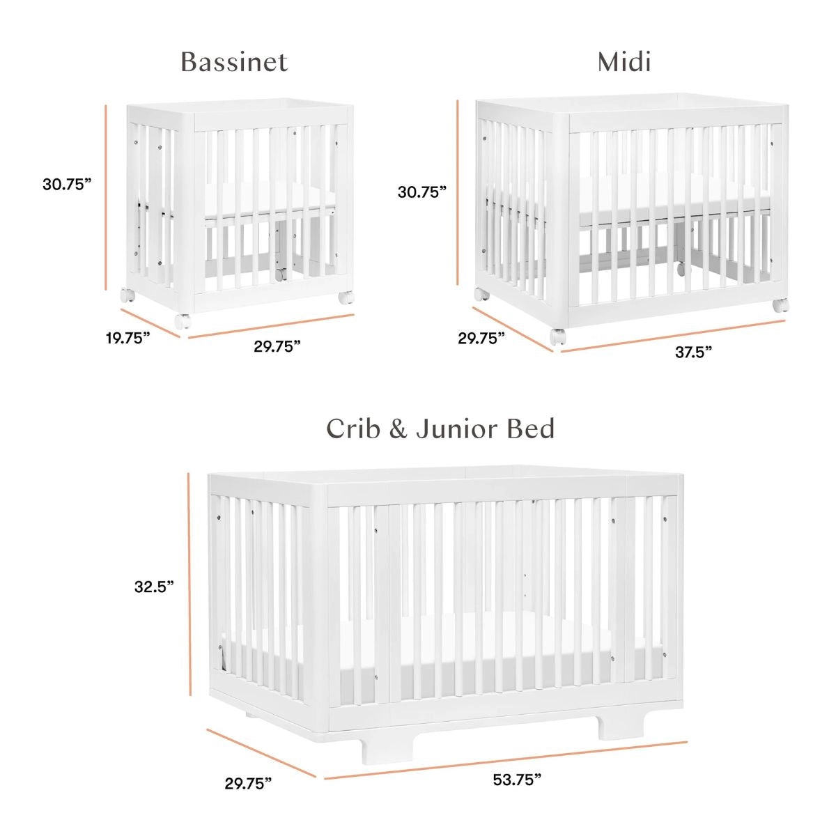 Yuzu 8-in-1 Convertible Crib with All-Stages Conversion Kits